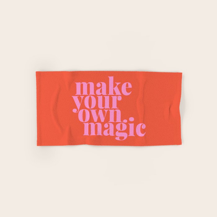 Make Your Own Magic | Pink and Orange Bath Towel Gallery Image 1