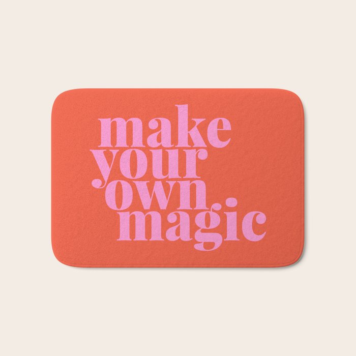 Make Your Own Magic | Pink and Orange Bath Mat Gallery Image 1