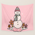 Cancer Zodiac Snowman Wall Tapestry Gallery Image 4