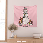 Cancer Zodiac Snowman Wall Tapestry Gallery Image 2