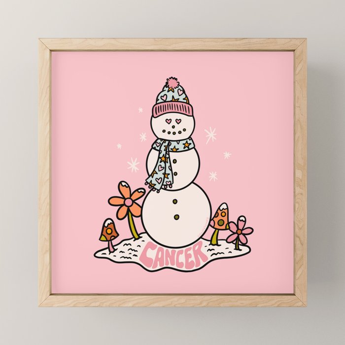 Cancer Zodiac Snowman Mini Art Print Gallery Image 1