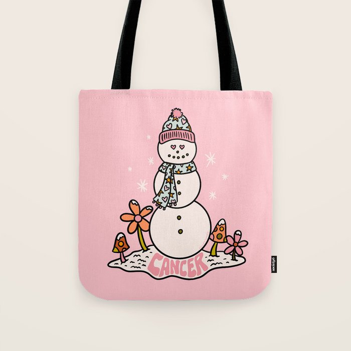 Cancer Zodiac Snowman Tote Bag Gallery Image 1