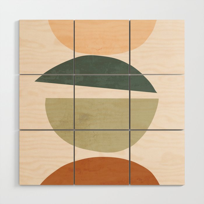 Minimal Abstract Shapes 15 Wood Wall Art Gallery Image 1
