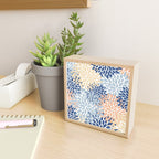 Festive, Floral Print, Coral, Peach, Light Blue, Navy Mini Art Print Gallery Image 2