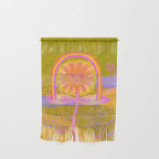 Retro Sunflower & Rainbow in Green & Pink Wall Hanging Gallery Image 1