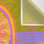 Retro Sunflower & Rainbow in Green & Pink Wall Tapestry Gallery Image 3