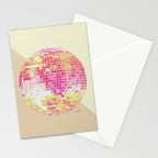 Disco Ball - Pink OmbrÃ© Stationery Card Gallery Image 2