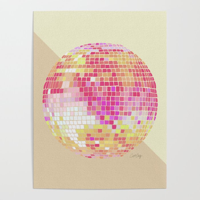 Disco Ball - Pink OmbrÃ© Poster Gallery Image 4