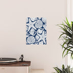 Ocean Floor Nautical Shells Navy Blue Poster Gallery Image 2