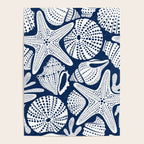 Ocean Floor Nautical Shells Navy Blue Poster Gallery Image 4