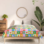 Colorful back to school geometric mosaic pattern Comforter Gallery Image 3