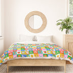 Colorful back to school geometric mosaic pattern Duvet Cover Gallery Image 3