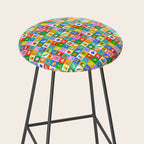 Colorful back to school geometric mosaic pattern Stool Gallery Image 2
