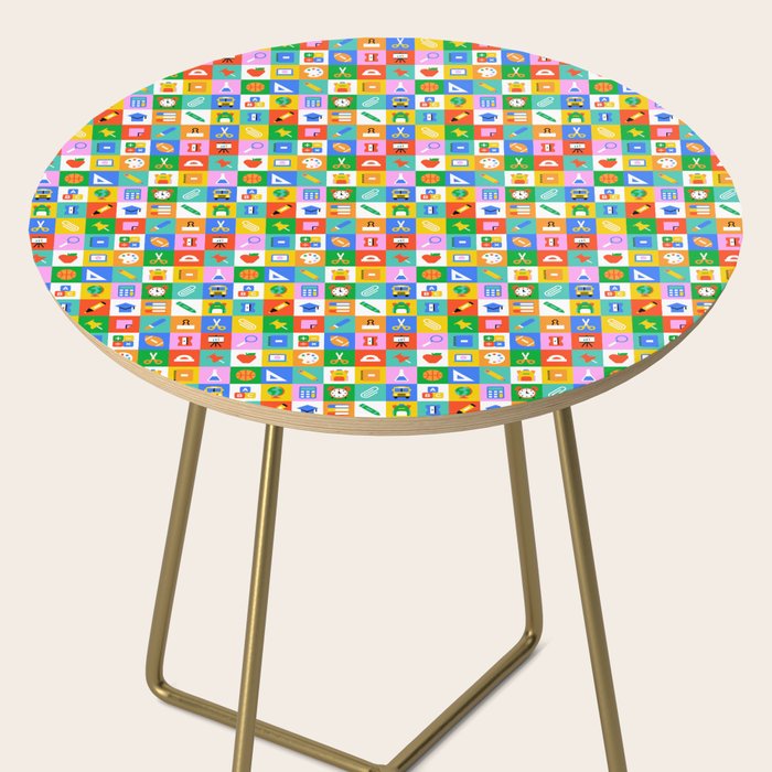 Colorful back to school geometric mosaic pattern Side Table Gallery Image 2