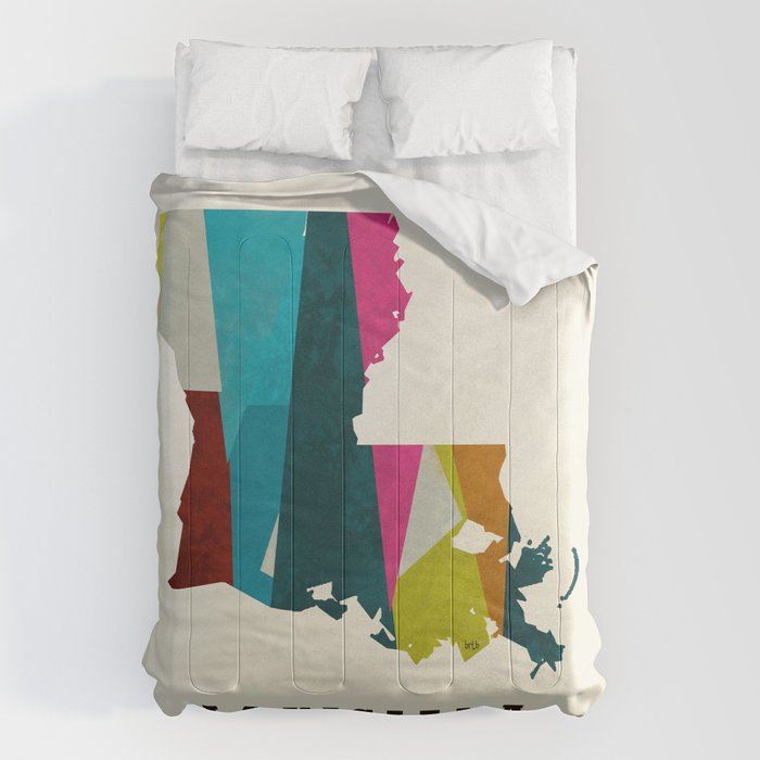 louisiana state map modern Comforter Gallery Image 6