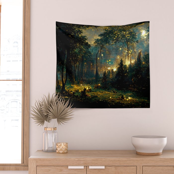 Walking through the fairy forest Wall Tapestry Gallery Image 2