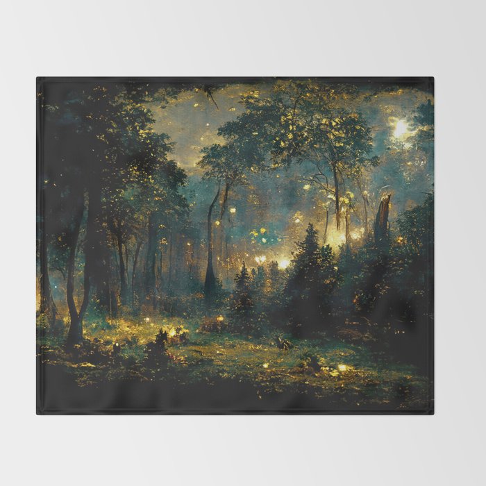 Walking through the fairy forest Throw Blanket Gallery Image 2