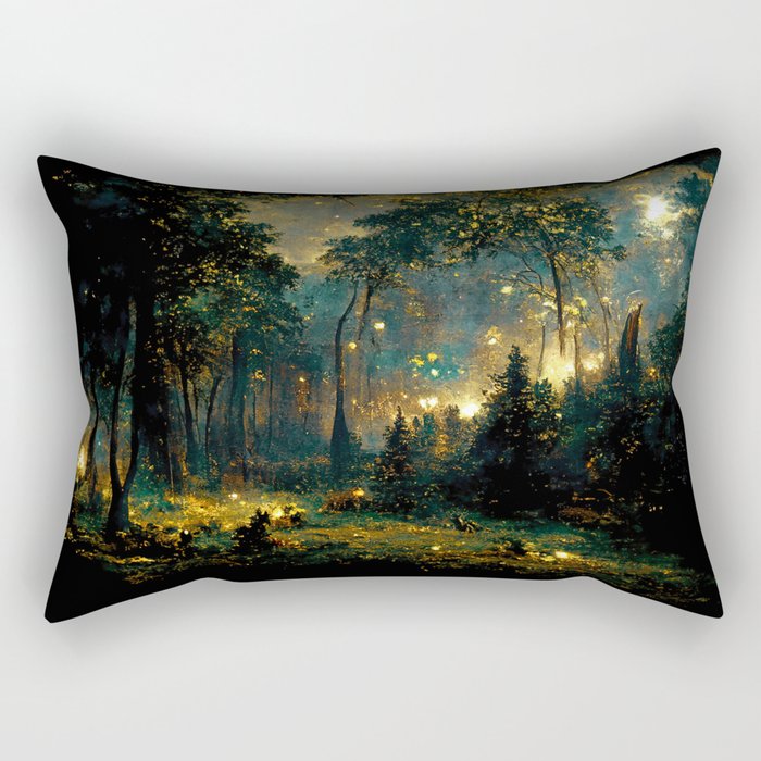 Walking through the fairy forest Rectangular Pillow Gallery Image 1
