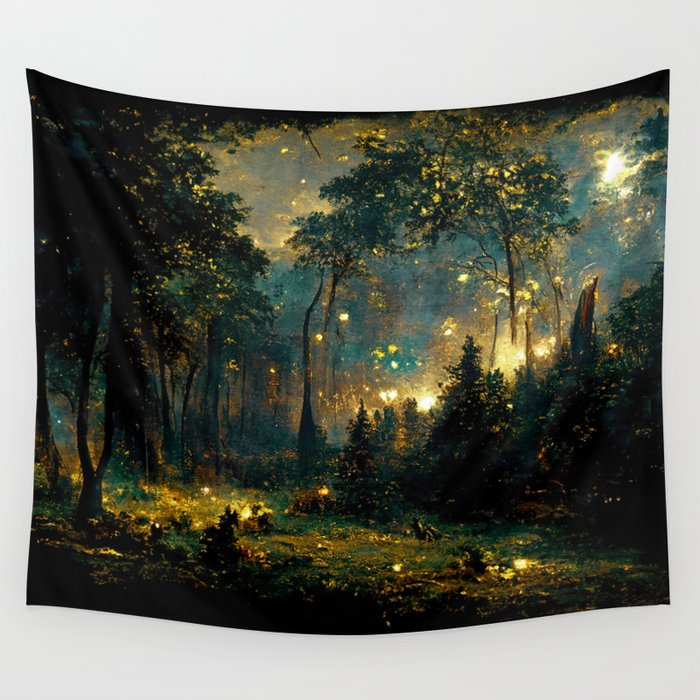 Walking through the fairy forest Wall Tapestry Gallery Image 1