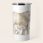 Mom and Baby Elephant 2 Travel Mug Gallery Image 1
