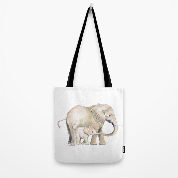 Mom and Baby Elephant 2 Tote Bag Gallery Image 2
