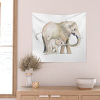 Mom and Baby Elephant 2 Wall Tapestry Gallery Image 2