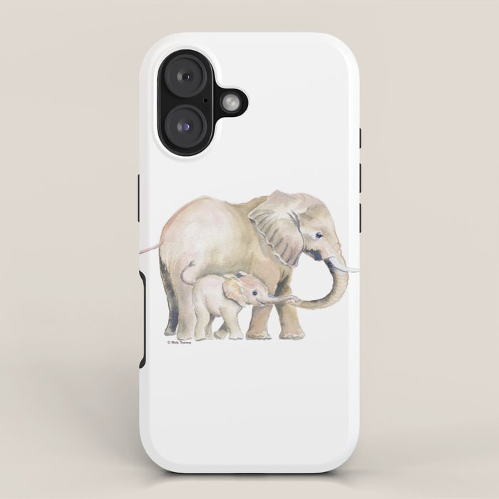 Mom and Baby Elephant 2 iPhone Case Gallery Image 1