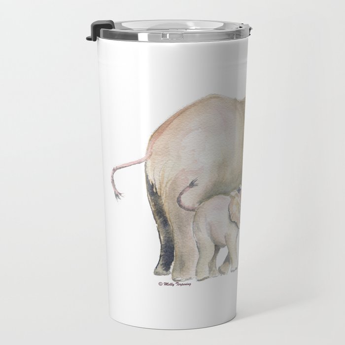 Mom and Baby Elephant 2 Travel Mug Gallery Image 3