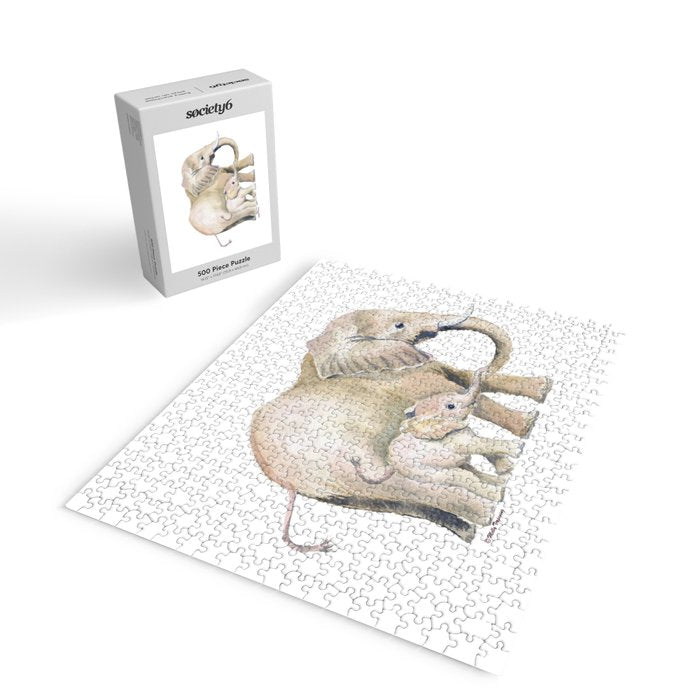 Mom and Baby Elephant 2 Jigsaw Puzzle Gallery Image 2