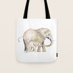 Mom and Baby Elephant 2 Tote Bag Gallery Image 1