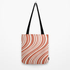 Wavy Stripes XLVII - Brick Red Tote Bag Gallery Image 2