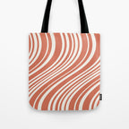Wavy Stripes XLVII - Brick Red Tote Bag Gallery Image 1