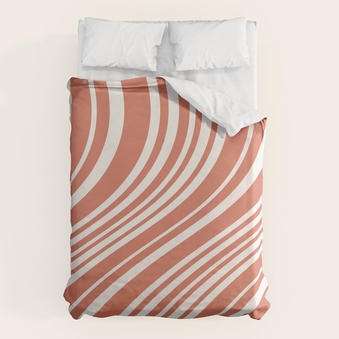 Wavy Stripes XLVII - Brick Red Duvet Cover Gallery Image 6