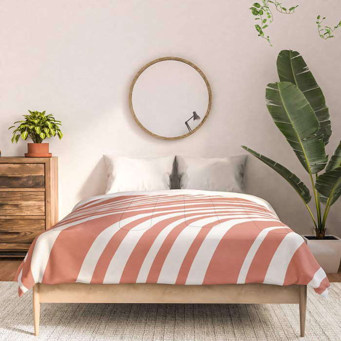 Wavy Stripes XLVII - Brick Red Comforter Gallery Image 3