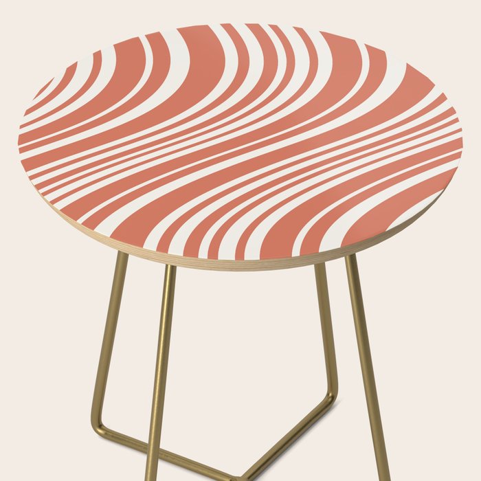 Wavy Stripes XLVII - Brick Red Side Table Gallery Image 2