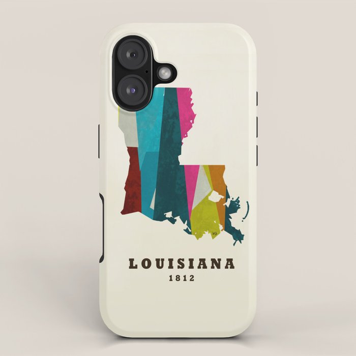 louisiana state map modern iPhone Case Gallery Image 1