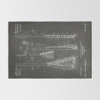 Lacrosse Stick Patent - Lacrosse Player Art - Black Chalkboard Rug Gallery Image 2