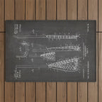 Lacrosse Stick Patent - Lacrosse Player Art - Black Chalkboard Outdoor Rug Gallery Image 1
