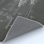Lacrosse Stick Patent - Lacrosse Player Art - Black Chalkboard Rug Gallery Image 4
