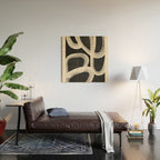 Black and White  Abstract Line Art  2 Wood Wall Art Gallery Image 2