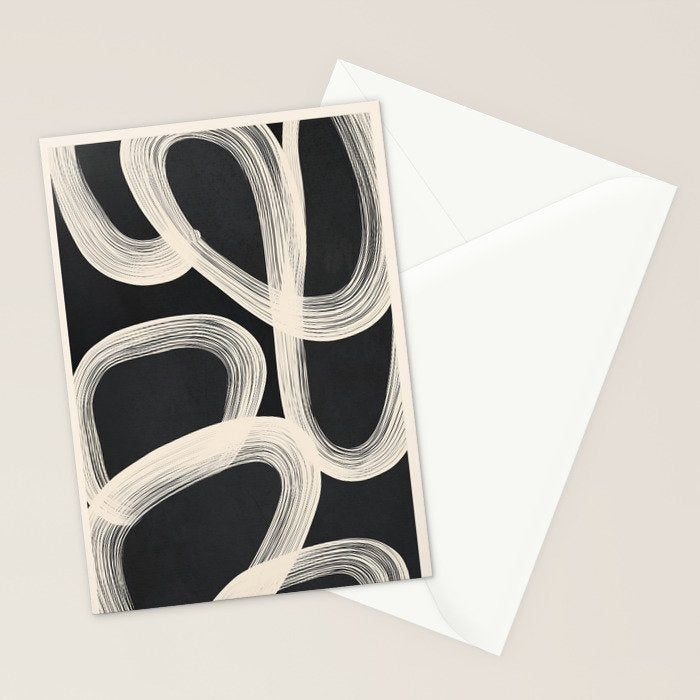 Black and White  Abstract Line Art  2 Stationery Card Gallery Image 2