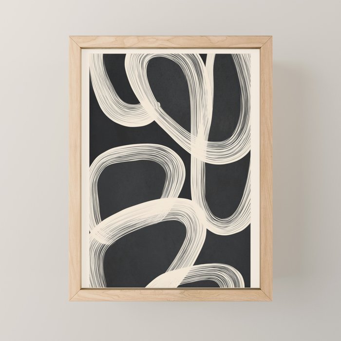 Black and White  Abstract Line Art  2 Mini Art Print Gallery Image 1