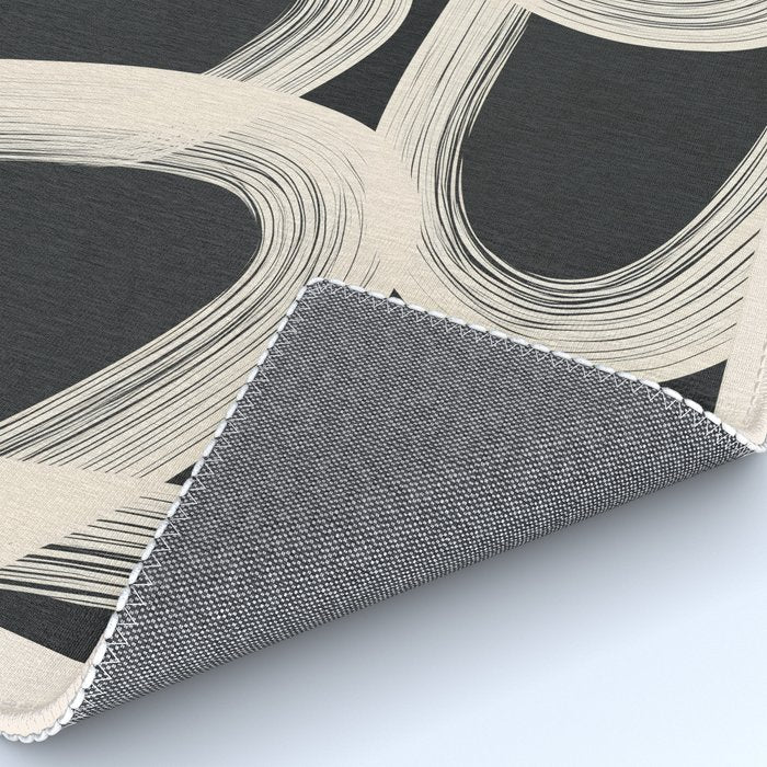 Black and White  Abstract Line Art  2 Rug Gallery Image 4
