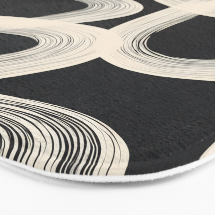 Black and White  Abstract Line Art  2 Bath Mat Gallery Image 3