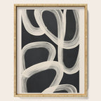 Black and White  Abstract Line Art  2 Serving Tray Gallery Image 1