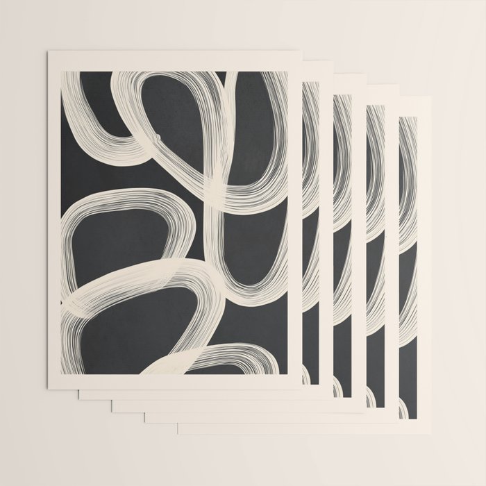 Black and White  Abstract Line Art  2 Wrapping Paper Gallery Image 3