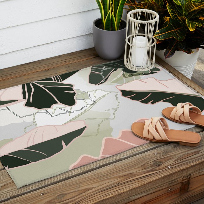 leaves Outdoor Rug Gallery Image 2