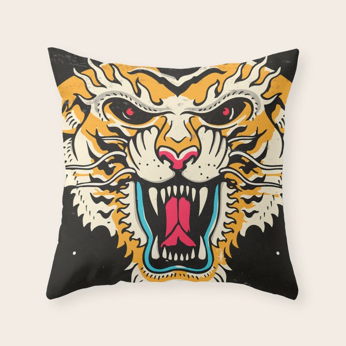 Tiger 3 Eyes Throw Pillow Gallery Image 6
