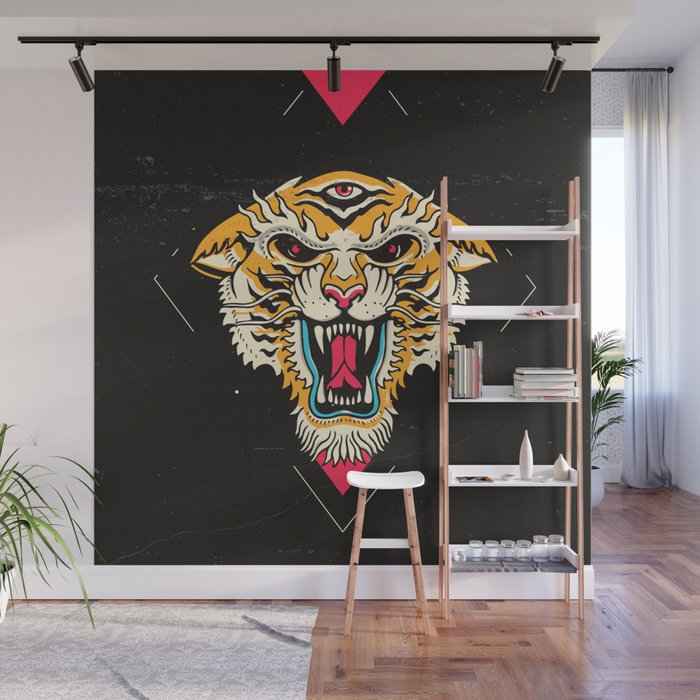 Tiger 3 Eyes Wall Mural Gallery Image 1