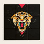 Tiger 3 Eyes Wood Wall Art Gallery Image 1